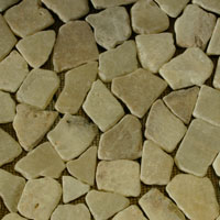 Mozaiek met albaste stenen.